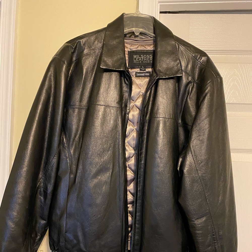 Men’s leather jacket with liner
